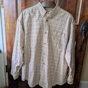 Men's Orvis Button up Multi-color Plaid Shirt Size XXL